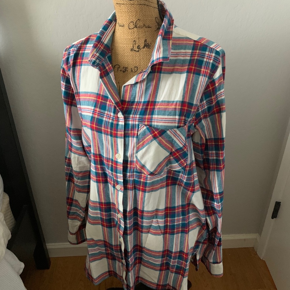 NWT plaid button down